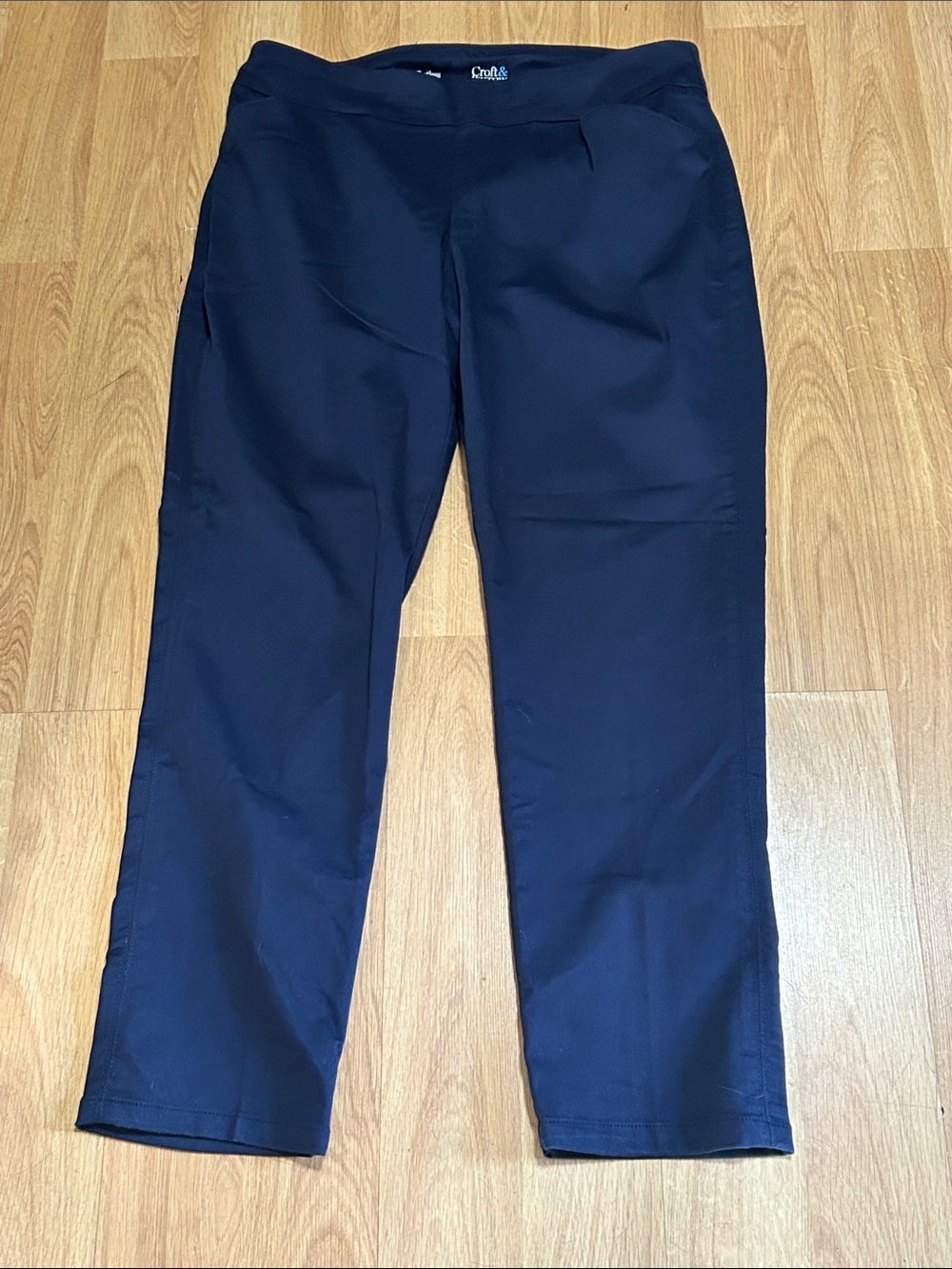 croft & barrow The Effortless Stretch Pants Women's Navy Straight-Leg Trousers